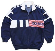 画像1: 90s adidasアディダス C.F.Cバックプリント トラックジャケット 紺×白×赤 S★ジャージ (1)