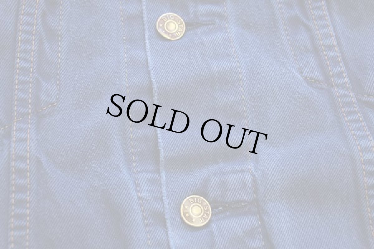 画像5: 90s BIG STAR ダメージ カラーデニムベスト 4ポケット 後染め 薄紺 XL (5)