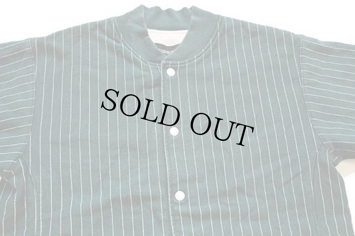 画像3: カナダ製 REIGNING CHAMP ストライプ サーマルライナー リバースウィーブ スウェット スナップカーディガン 緑 L (3)