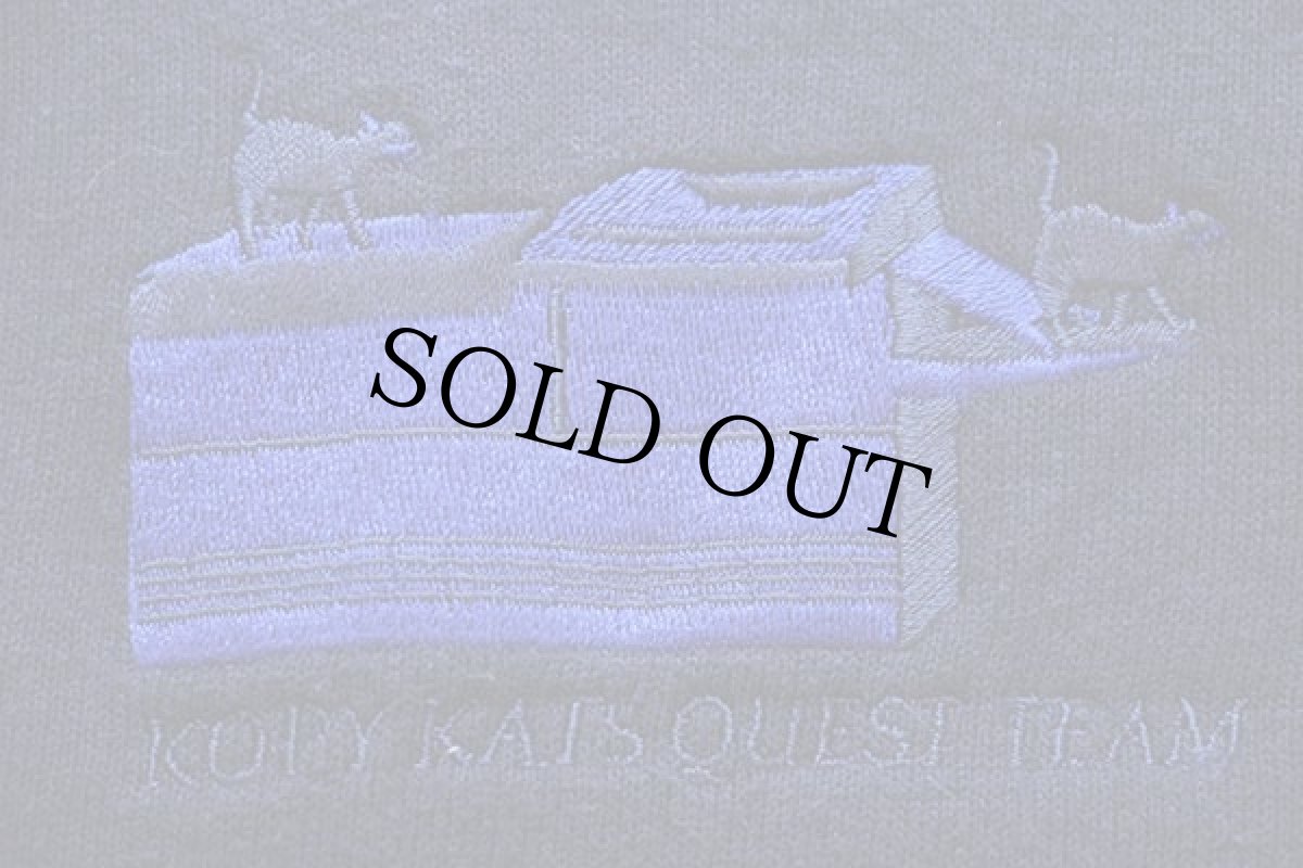 画像5: 90s KOPY KATS QUEST TEAM 刺繍 パチポケ スウェット カーディガン 紺 XL (5)