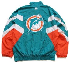 画像2: 90s PRO LINE STARTERスターター NFL MIAMI DOLPHINS 刺繍 プルオーバー ナイロンジャケット XL (2)