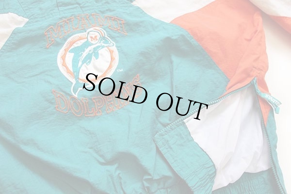 画像5: 90s PRO LINE STARTERスターター NFL MIAMI DOLPHINS 刺繍 プルオーバー ナイロンジャケット XL (5)