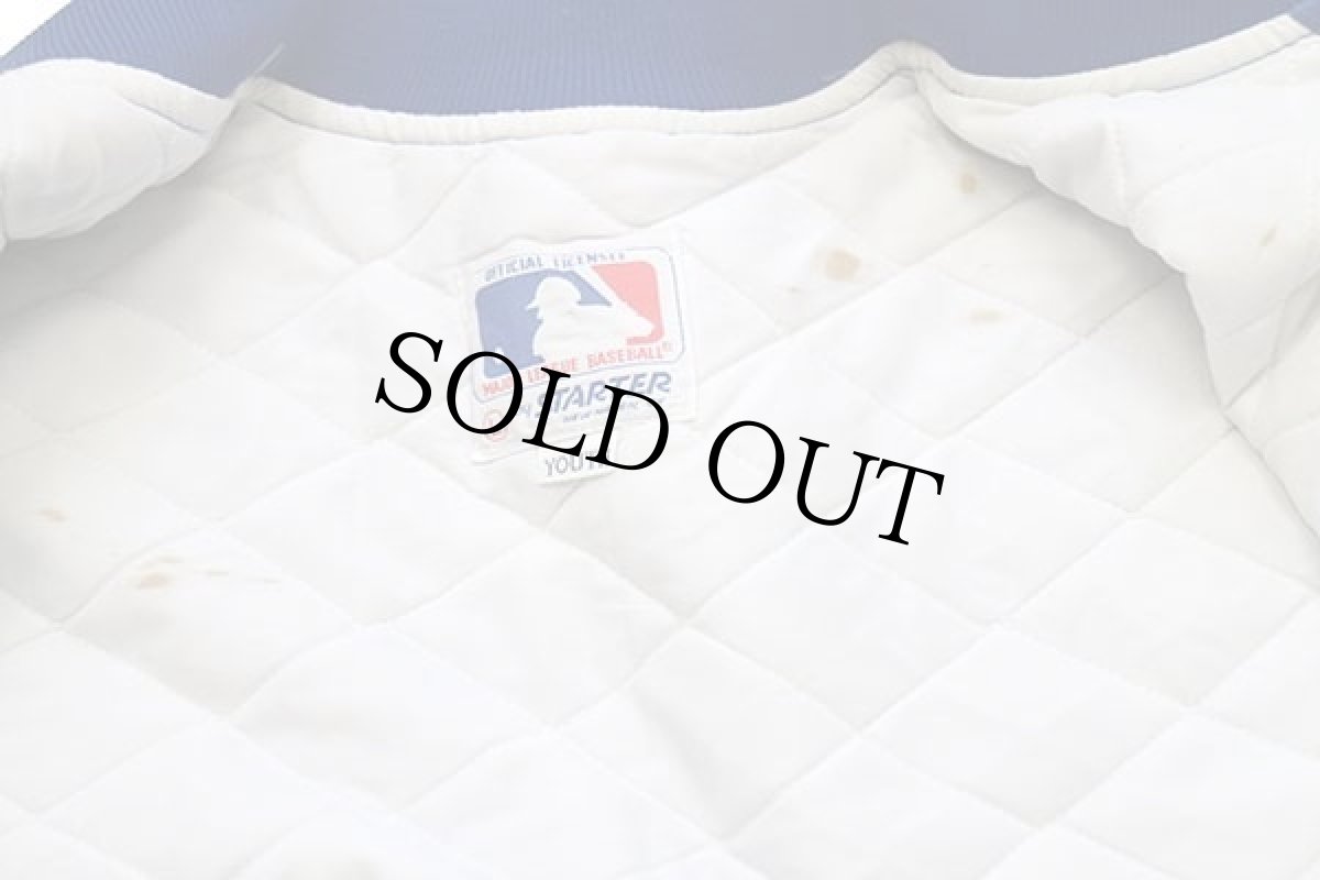 画像6: 90s USA製 STARTERスターター MLB CHICAGO CUBS パッチ付き キルティングライナー ナイロンスタジャン 青 YOUTH L (6)