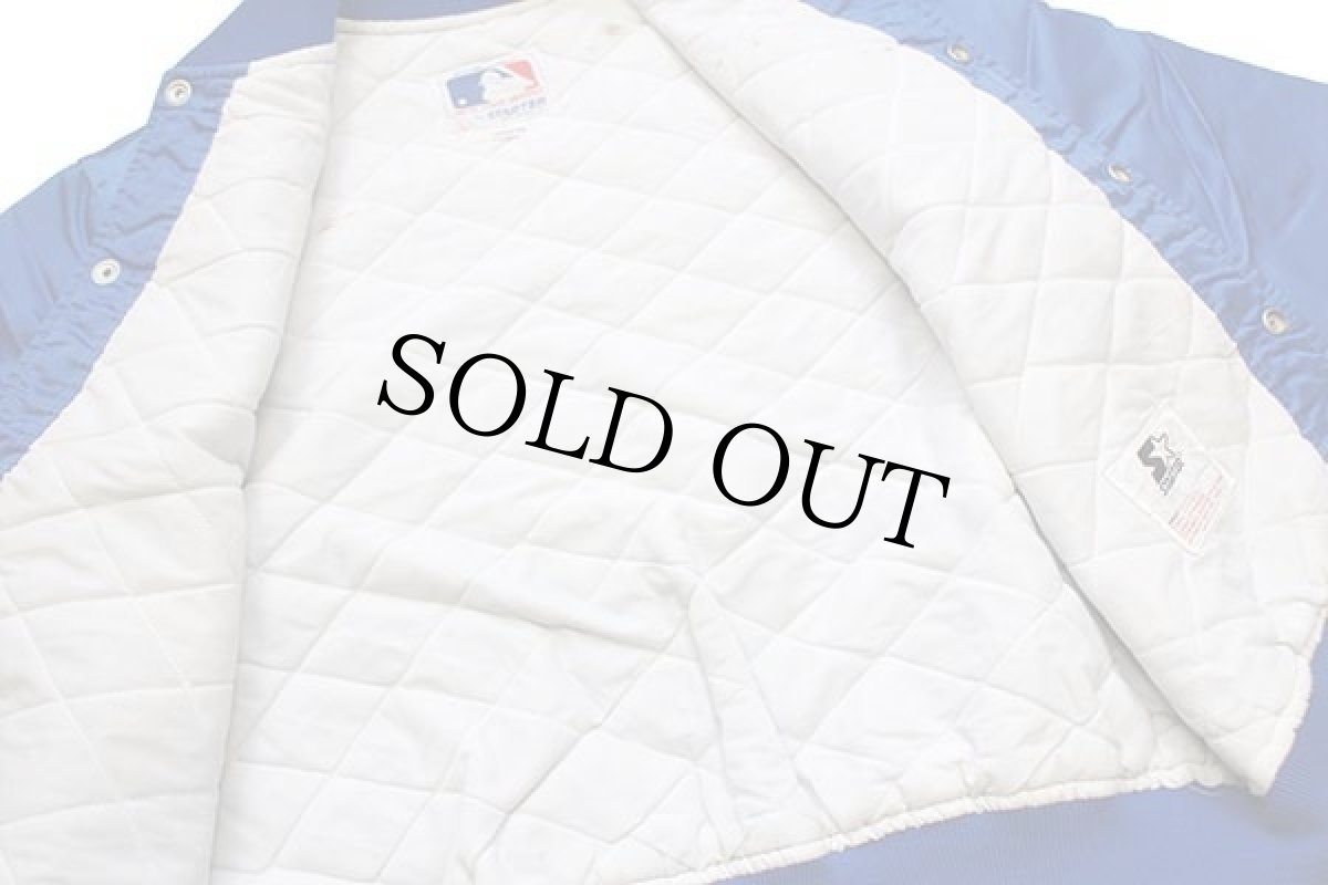 画像5: 90s USA製 STARTERスターター MLB CHICAGO CUBS パッチ付き キルティングライナー ナイロンスタジャン 青 YOUTH L (5)