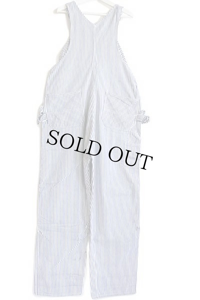 画像3: 60s ROUND HOUSEラウンドハウス エプロン付き ヒッコリー ストライプ ダブルニー オーバーオール w40 (3)