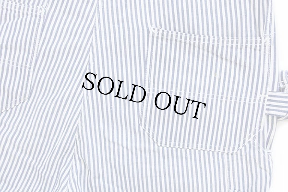 画像8: 60s ROUND HOUSEラウンドハウス エプロン付き ヒッコリー ストライプ ダブルニー オーバーオール w40 (8)