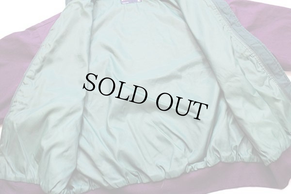 画像6: 90s USA製 swingster Mycogen Plant Sciences 刺繍 ツートン 切り替え ジャケット 紫×緑 XL (6)