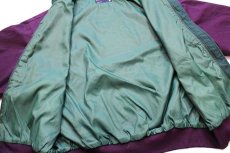 画像6: 90s USA製 swingster Mycogen Plant Sciences 刺繍 ツートン 切り替え ジャケット 紫×緑 XL (6)
