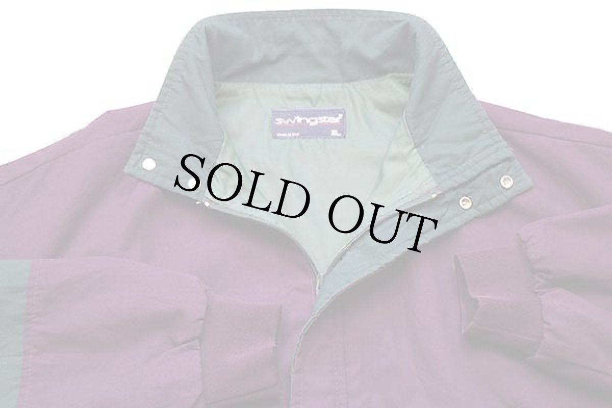 画像3: 90s USA製 swingster Mycogen Plant Sciences 刺繍 ツートン 切り替え ジャケット 紫×緑 XL (3)