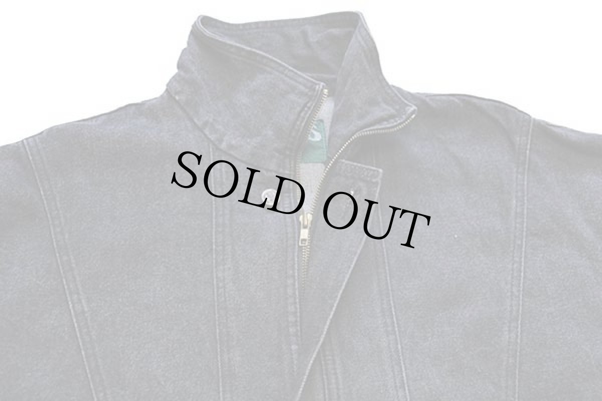 画像3: 90s MEMBERS RA99 ハイネック 先染め ブラック デニムジャケット★特大 (3)