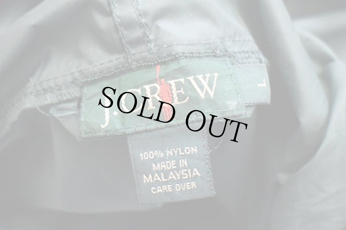 画像4: 90s J.CREW 無地 ナイロン アノラックパーカー 緑 (4)