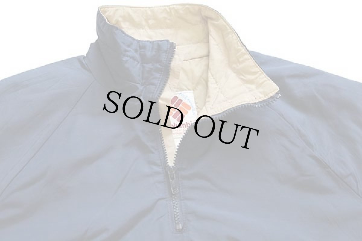 画像3: 80s Columbiaコロンビア Thinsulate中綿入り ハーフジップ プルオーバー ナイロンジャケット 紺 S (3)