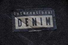 画像4: 90s international DENIM SAP刺繍 ツートン カラーデニムジャケット 黒×青 特大 (4)