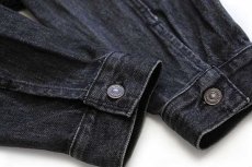 画像6: 90s カナダ製 INTERNATIONAL DENIM KMS HAIRCARE刺繍 先染め ブラック デニムジャケット L (6)