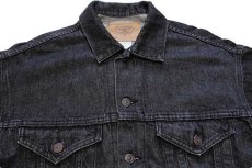 画像3: 90s カナダ製 INTERNATIONAL DENIM KMS HAIRCARE刺繍 先染め ブラック デニムジャケット L (3)