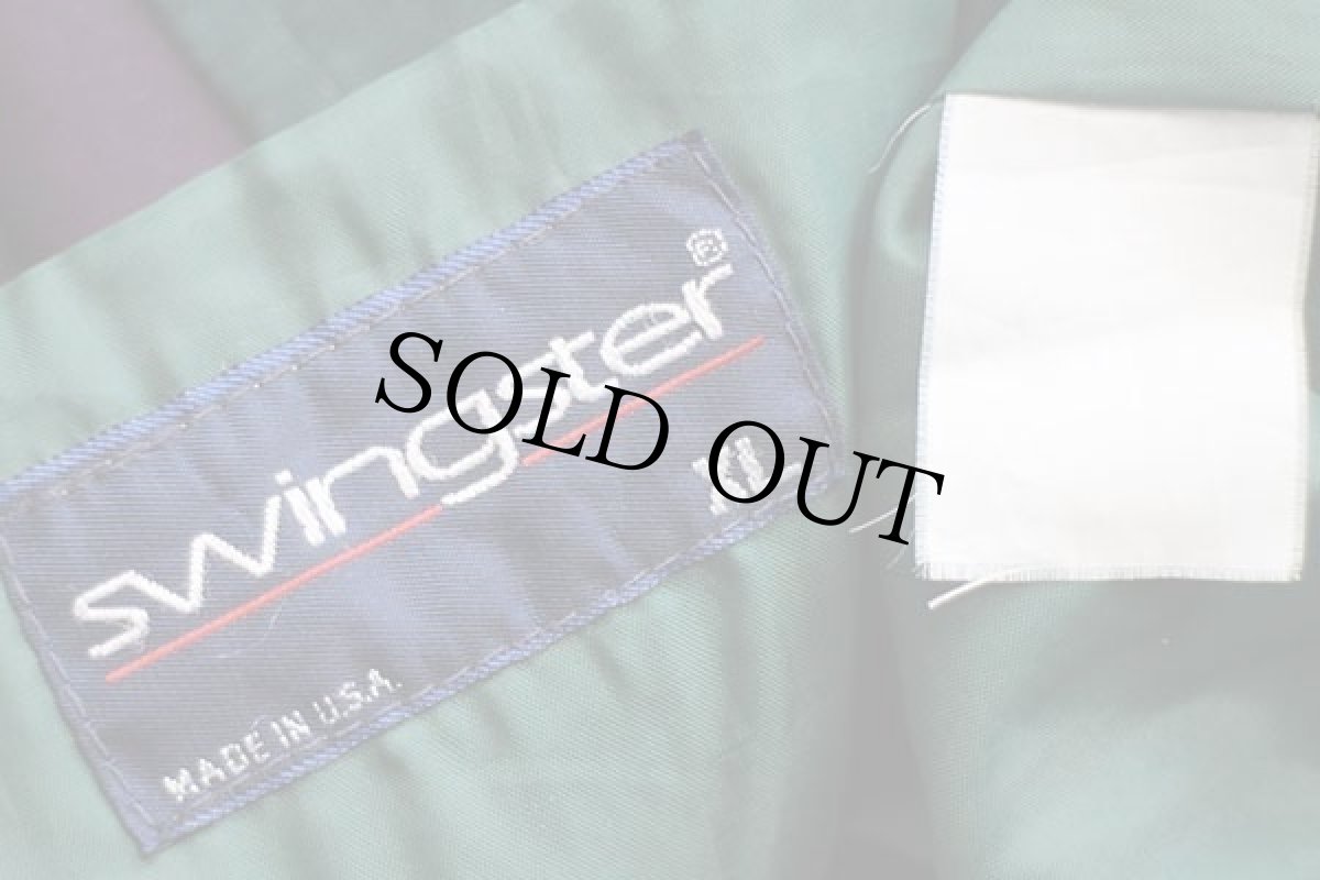 画像5: 90s USA製 swingster Mycogen Plant Sciences 刺繍 ツートン 切り替え ジャケット 紫×緑 XL (5)