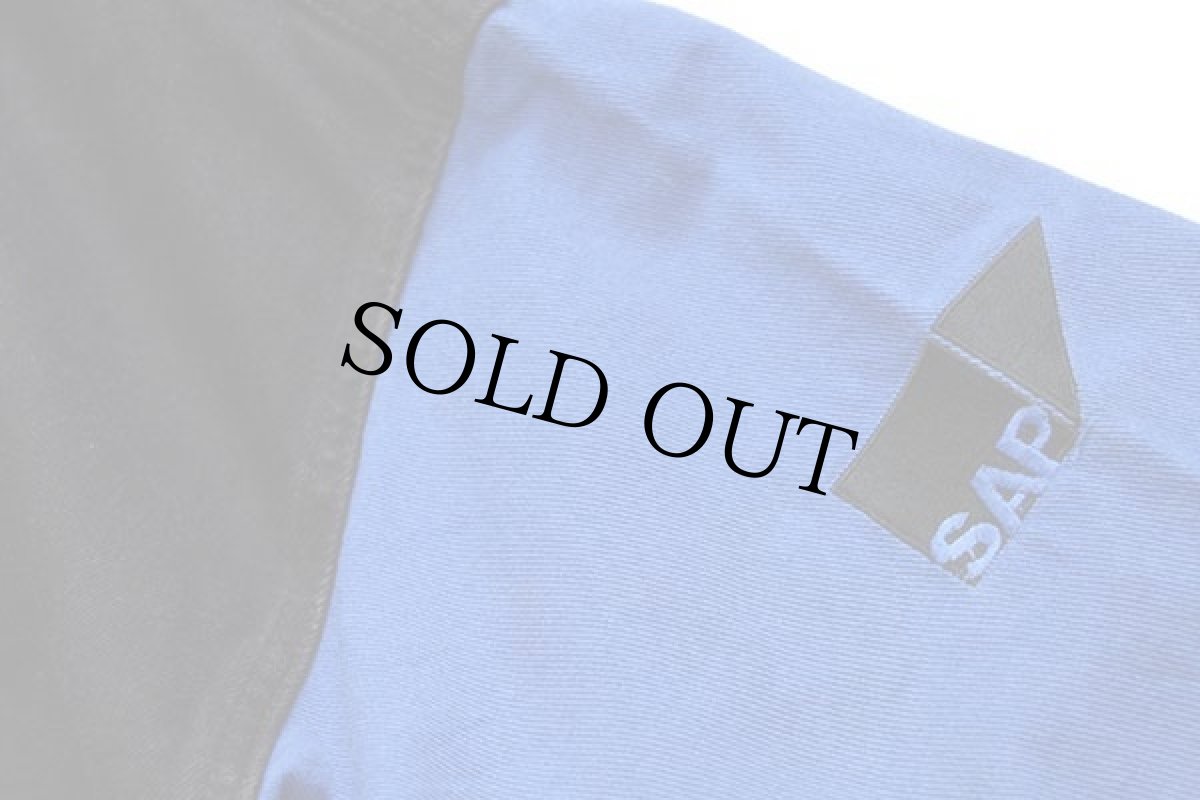 画像5: 90s international DENIM SAP刺繍 ツートン カラーデニムジャケット 黒×青 特大 (5)