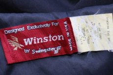 画像4: 80s USA製 Swingster Winston Racing TEAM 刺繍 ライン入り ジャケット 黒 L (4)