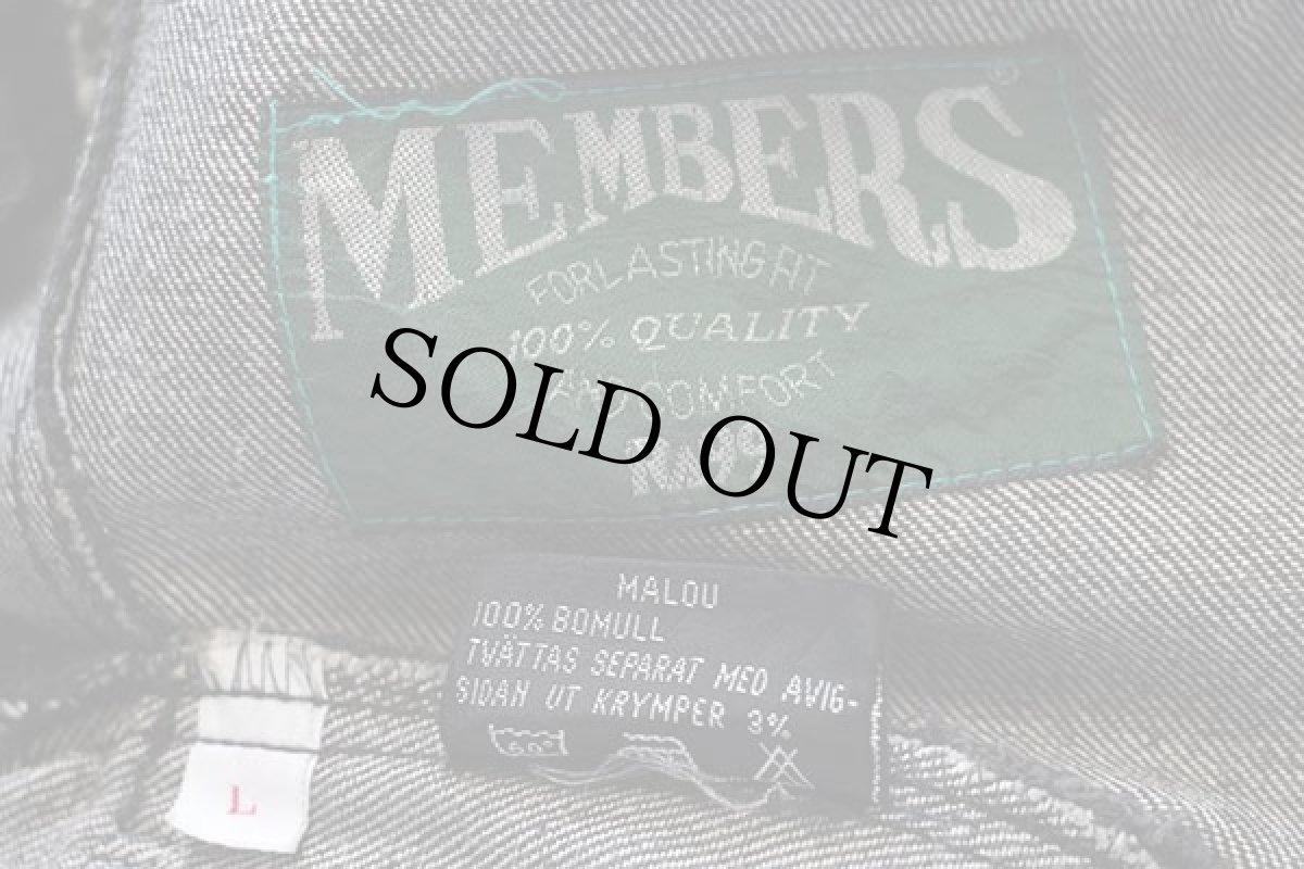 画像4: 90s MEMBERS RA99 ハイネック 先染め ブラック デニムジャケット★特大 (4)