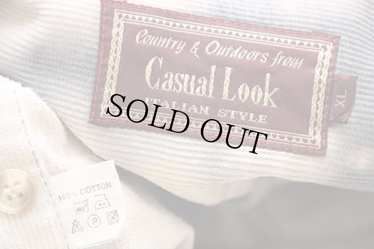 画像4: 90s Casual Look ブリーチ加工 コットン コーデュロイシャツ XL (4)