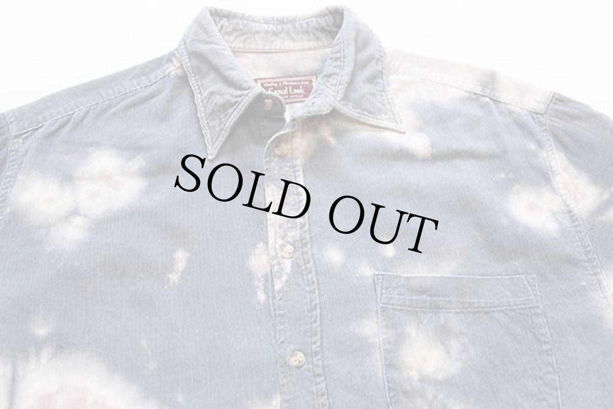 画像3: 90s Casual Look ブリーチ加工 コットン コーデュロイシャツ XL (3)