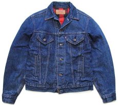 画像1: 80s USA製 Levi'sリーバイス 70411 バッファローチェック ネルライナー デニムジャケット 4ポケット 38 (1)