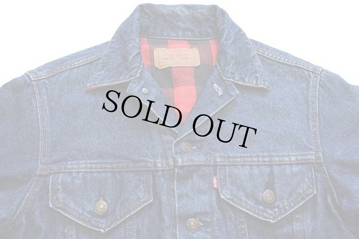 画像3: 80s USA製 Levi'sリーバイス 70411 バッファローチェック ネルライナー デニムジャケット 4ポケット 38 (3)