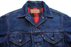 画像3: 80s USA製 Levi'sリーバイス 70411 バッファローチェック ネルライナー デニムジャケット 4ポケット 38 (3)