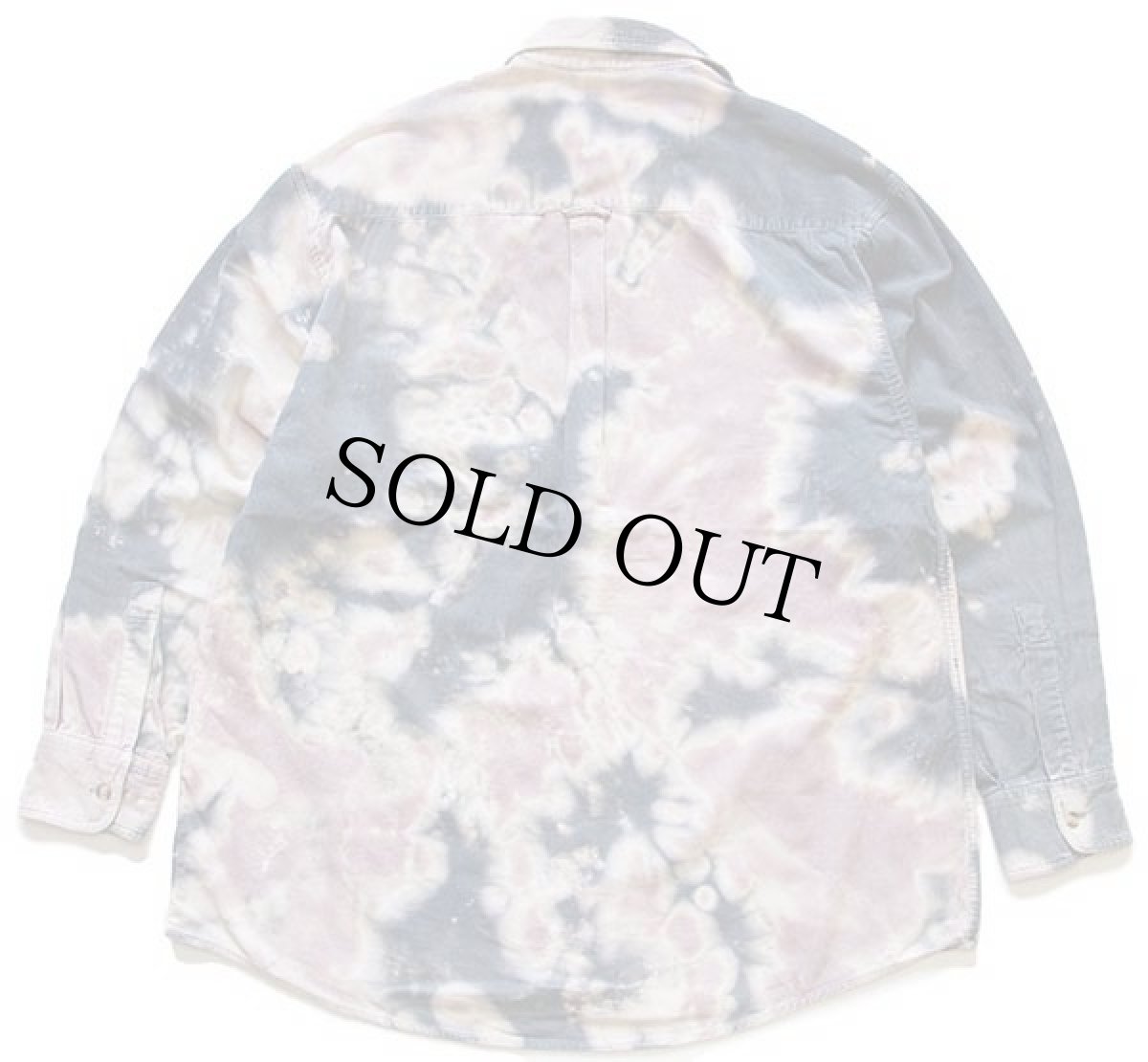 画像2: 90s Casual Look ブリーチ加工 コットン コーデュロイシャツ XL (2)