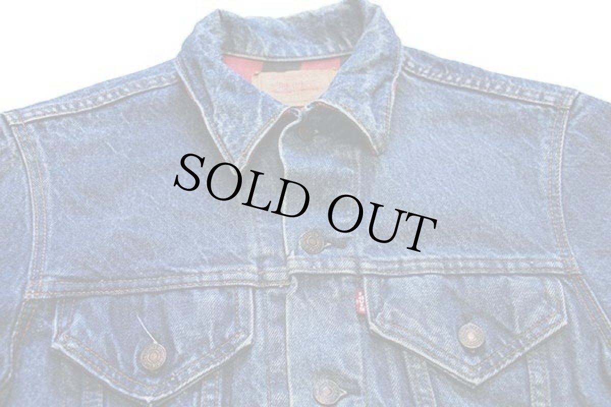 画像3: 80s USA製 Levi'sリーバイス 70411 バッファローチェック ネルライナー デニムジャケット 4ポケット 36★A (3)