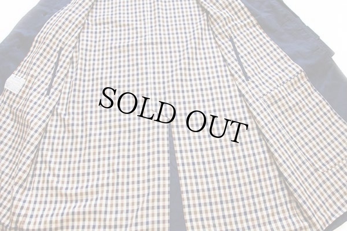 画像7: 80s 英国製 Aquascutumアクアスキュータム チェックライナー ステンカラーコート 紺 42REG★バルマカーン (7)