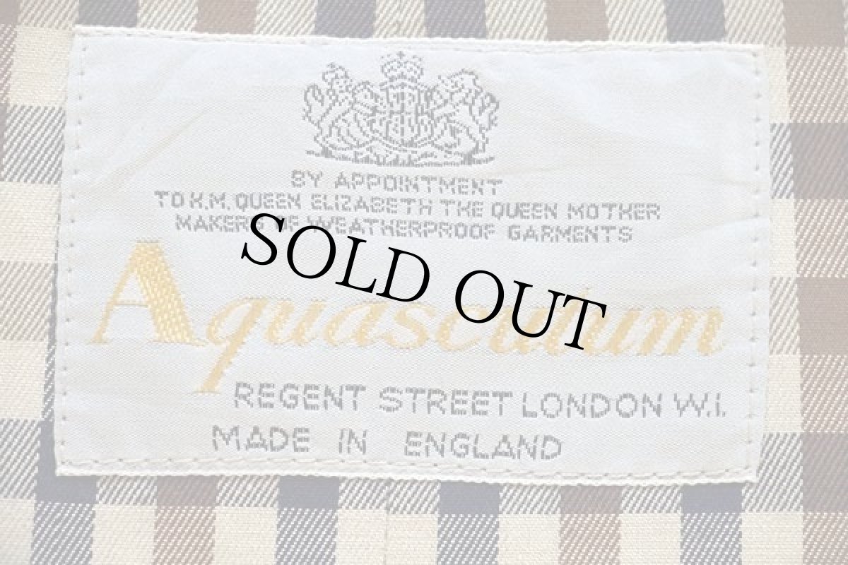 画像5: 80s 英国製 Aquascutumアクアスキュータム チェックライナー ステンカラーコート 紺 42REG★バルマカーン (5)