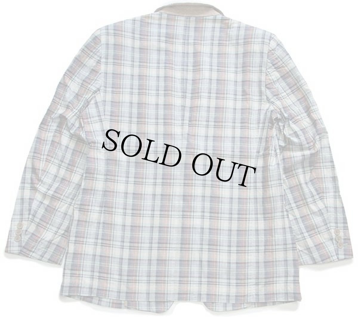 画像2: 80s イタリア製 Marzotto マドラスチェック 2つボタン コットン テーラードジャケット (2)