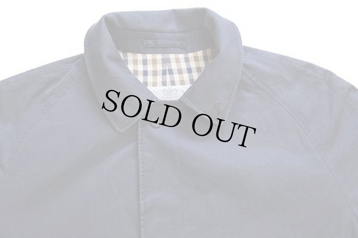 画像4: 80s 英国製 Aquascutumアクアスキュータム チェックライナー ステンカラーコート 紺 42REG★バルマカーン (4)