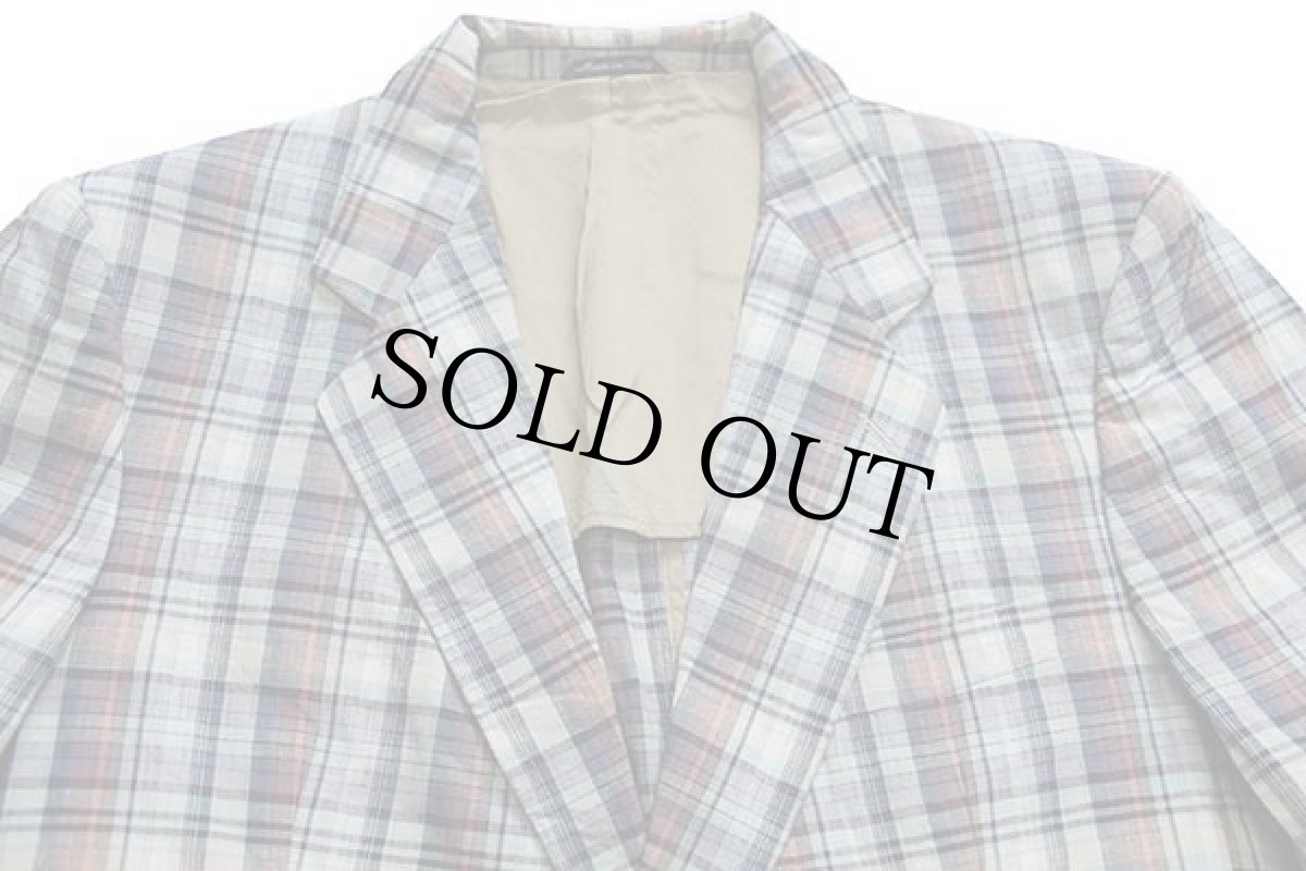 画像3: 80s イタリア製 Marzotto マドラスチェック 2つボタン コットン テーラードジャケット (3)