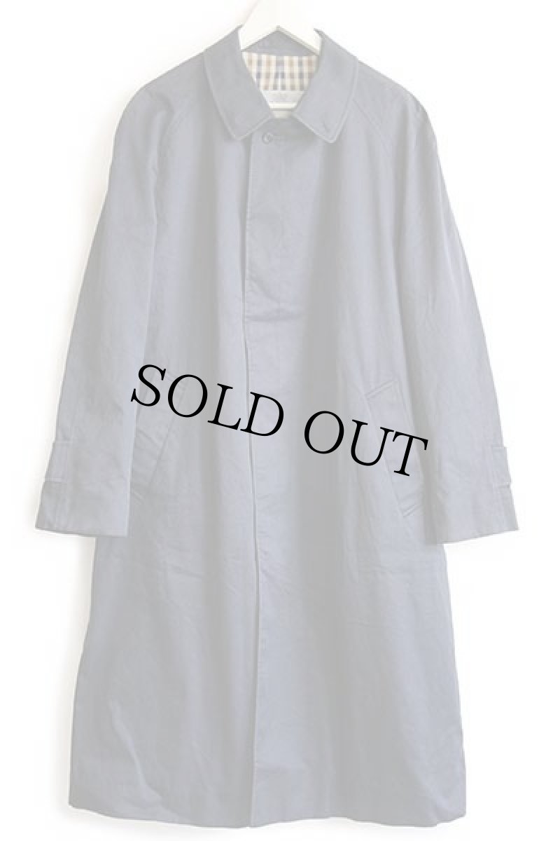 画像2: 80s 英国製 Aquascutumアクアスキュータム チェックライナー ステンカラーコート 紺 42REG★バルマカーン (2)