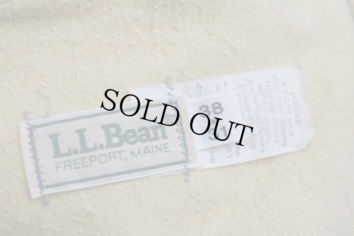 画像6: 80s USA製 L.L.Bean コットンライナー チノパン カーキ w38 L31 (6)