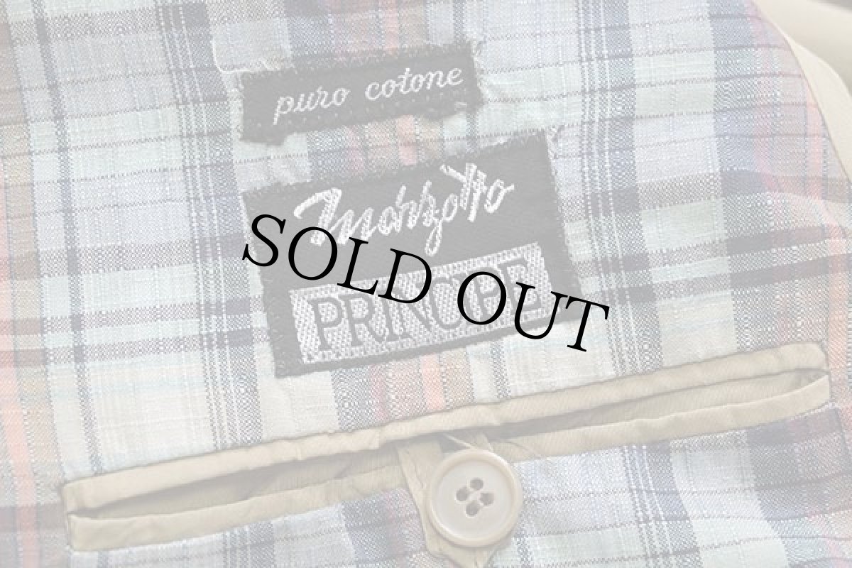 画像4: 80s イタリア製 Marzotto マドラスチェック 2つボタン コットン テーラードジャケット (4)