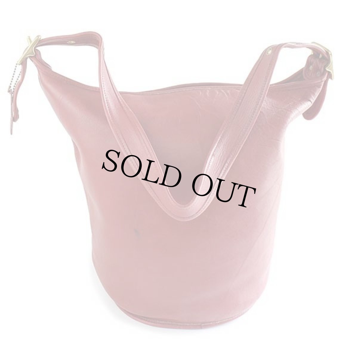 画像2: USA製 COACH オールド コーチ バケツ型 レザー ショルダーバッグ 赤 大★9085 (2)