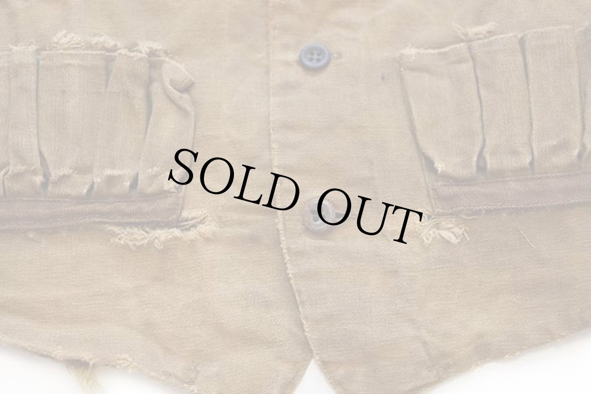 画像8: 30s TRYON'S バックルバック ダック地 ハンティングベスト ボロ 茶 (8)