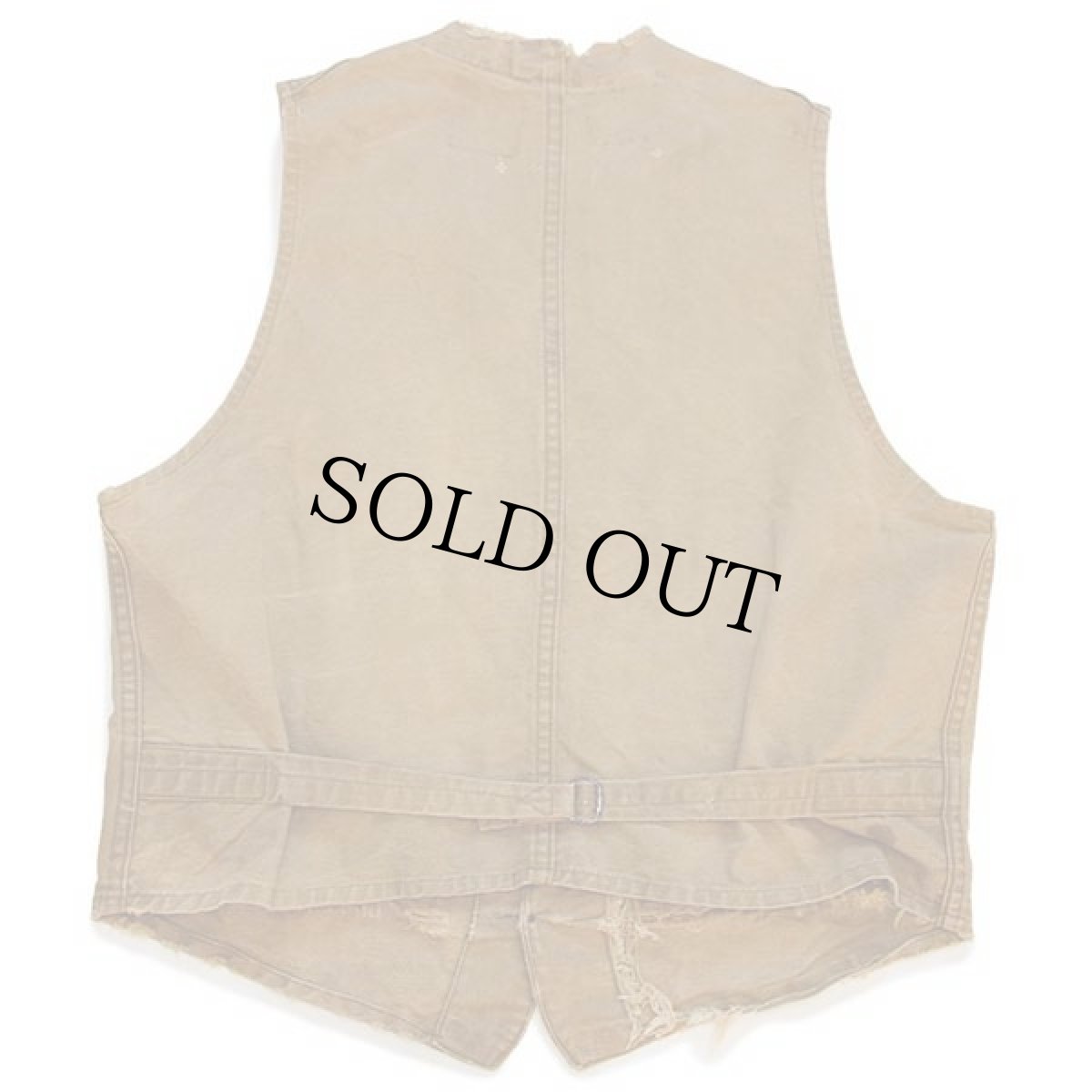 画像2: 30s TRYON'S バックルバック ダック地 ハンティングベスト ボロ 茶 (2)