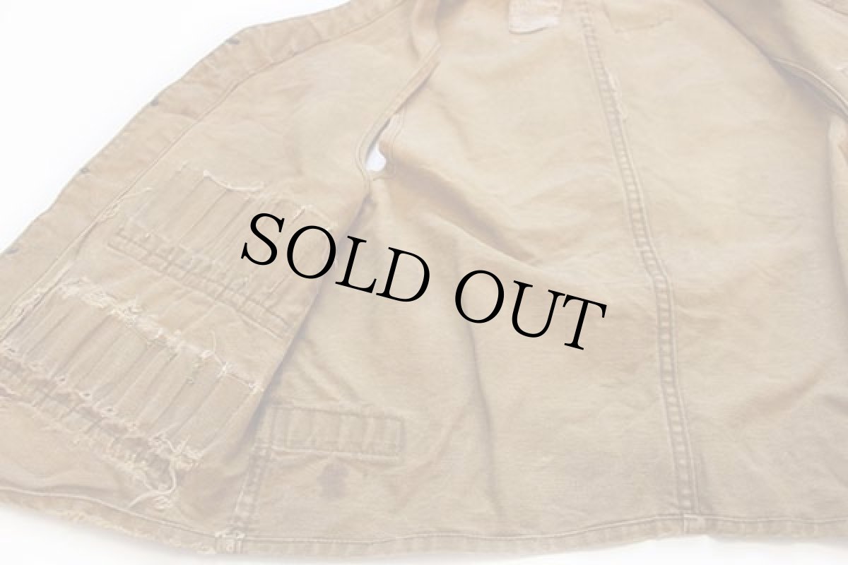 画像6: 30s TRYON'S バックルバック ダック地 ハンティングベスト ボロ 茶 (6)