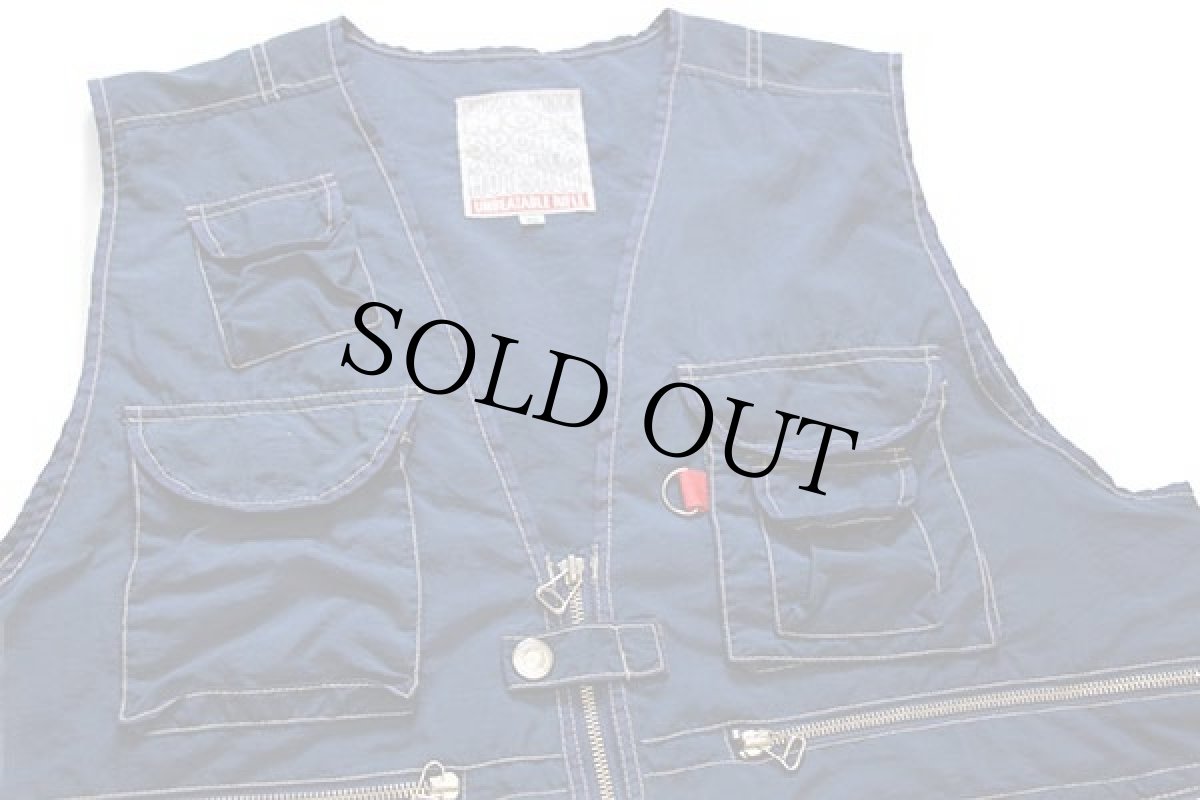 画像3: 90s RIFLE ナイロン サファリベスト 紺 XL (3)