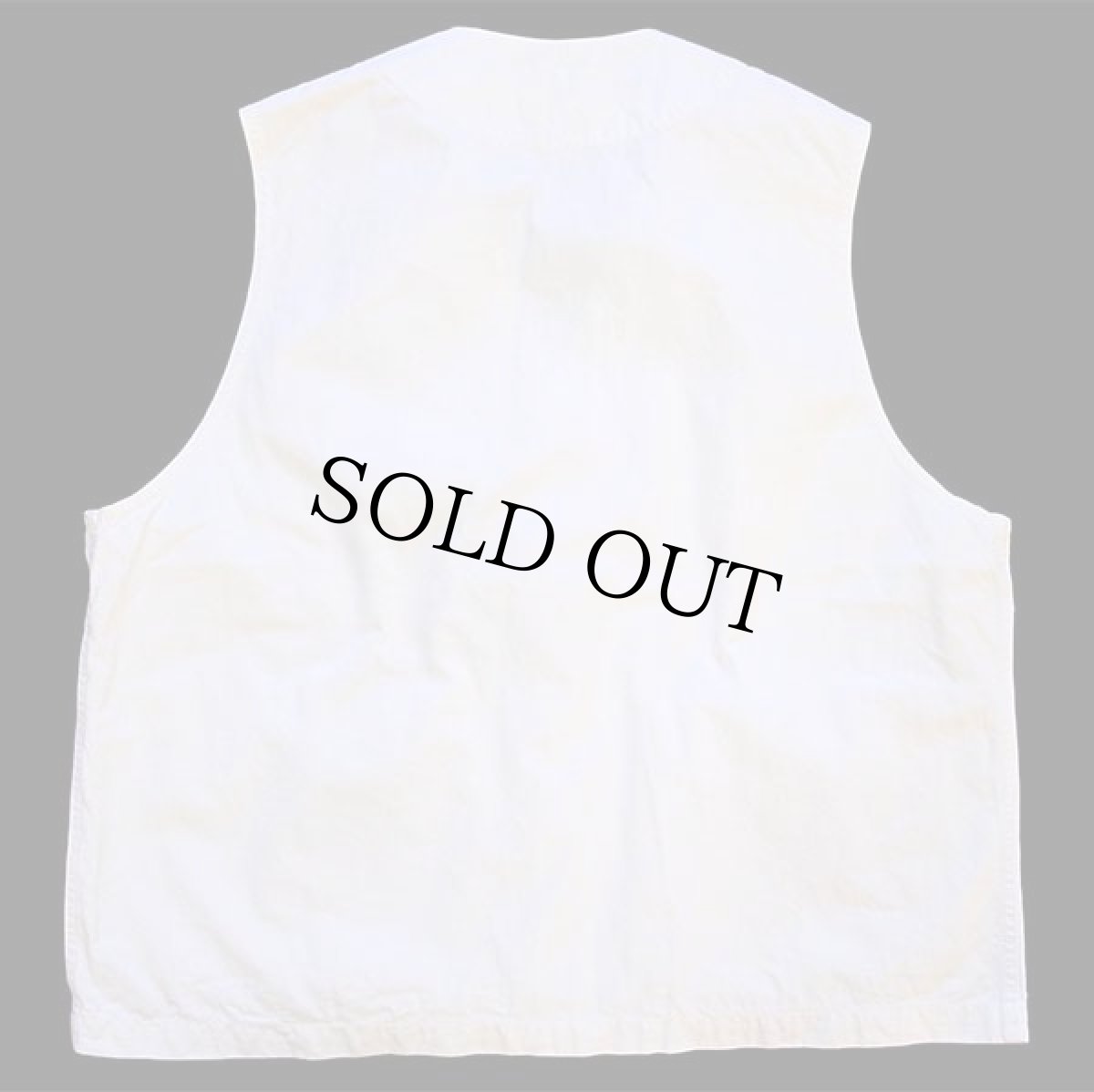 画像2: 90s イタリア製 BENETTONベネトン BLUE FAMILY コットンポプリン ベスト オフホワイト 50 (2)