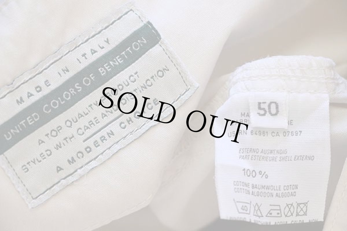 画像4: 90s イタリア製 BENETTONベネトン BLUE FAMILY コットンポプリン ベスト オフホワイト 50 (4)