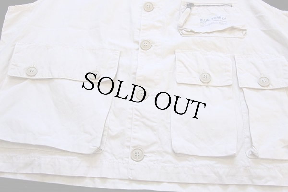 画像5: 90s イタリア製 BENETTONベネトン BLUE FAMILY コットンポプリン ベスト オフホワイト 50 (5)