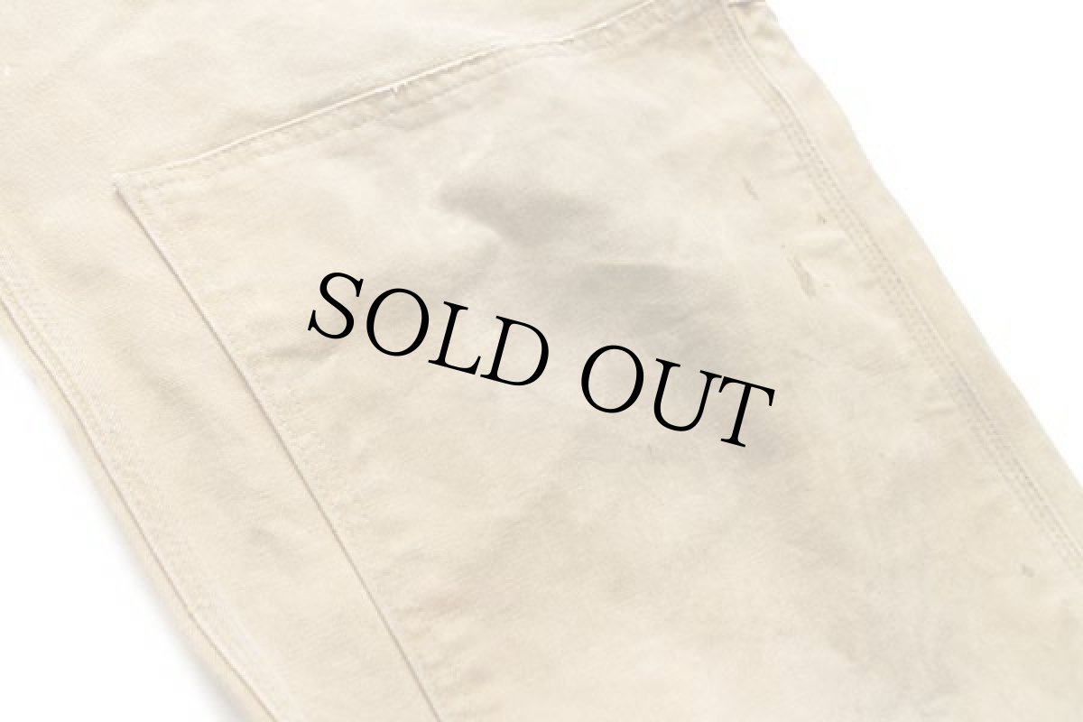 画像7: メキシコ製 carharttカーハート ダック地 ダブルニー オーバーオール ボロ 茶 w34 L32 (7)