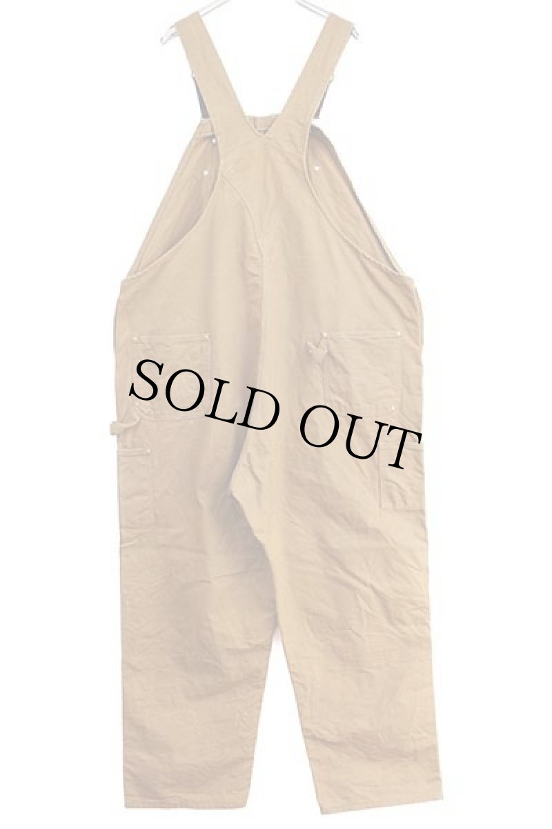 画像3: 00s USA製 carharttカーハート ダック地 ダブルニー オーバーオール 茶 w54 L32★特大 (3)