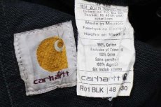 画像6: メキシコ製 carharttカーハート ダック地 ダブルニー オーバーオール 黒 w48 L30★特大 (6)