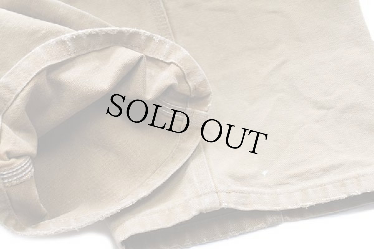 画像9: 80s USA製 carharttカーハート ダック地 ダブルニー オーバーオール ペンキ飛び 茶 w30 L32 (9)